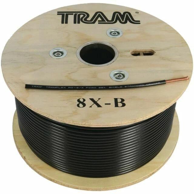 TRAM 8X-B 500ft Tramflex Coaxial Cable - Black
