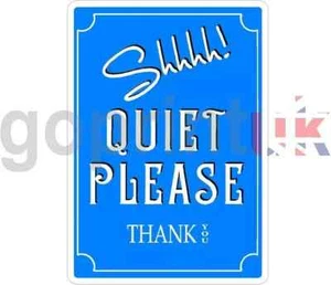 PEGATINAS LETREROS QUIET PLEASE A6 A5 A4 A3 - Imagen 1 de 1