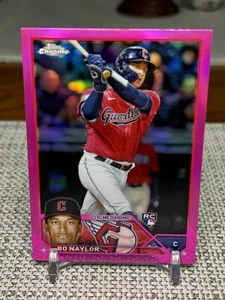 2023 Topps Chrome #54 Bo Naylor RC (Pink Refractor) RC Cleveland Guardians - Picture 1 of 2