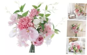 Artificial Fake Flowers Silk Rose Flower Arrangements Wedding Pink White - Picture 1 of 7