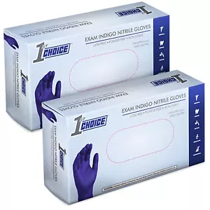 1st Choice Indigo Nitrile Disposable Exam/Medical Gloves 3 Mil, Latex-Free, 200 - Picture 1 of 33