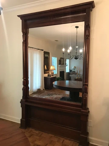 Antique Pier Mirror - heavy large 60 x 97.5 walnut circa 1870 - Restored Cover