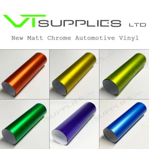 NEU Matt Chrom Auto Vinyl Wrap Air Release Folie für alle Fahrzeuge - viele Farben - Bild 1 von 22