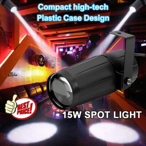 15W White LED Pinspot Beam Spotlights Light for Mirror Ball DJ Disco Party Dance - Picture 1 of 12
