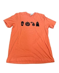 Michigan Halloween Graphic Tee Bella + Canvas Women’s XL Orange Fall Shirt - Picture 1 of 8