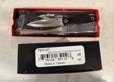 Spyderco Gayle Bradley Nightstick 4.14" S30V Smooth Fixed Blade Black G10 NIB - Image 1 of 3