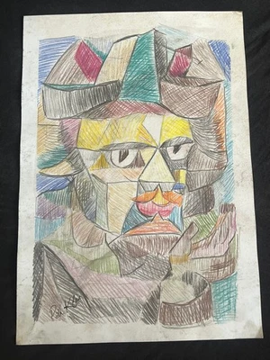 PAUL KLEE dibujo y pintura sobre papel antiguo firmado estampado vintage Foto 1 de 3