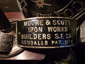 Antique Moore & Scott Marine Iron Works Bronze Plaque San Francisco Ca c1910 - Picture 1 of 12