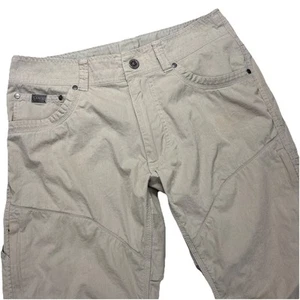 KUHL Cargo Hiking Pants Mens 30x29 Beige Nylon Blend Vented Hiking Lightweight - Picture 1 of 19
