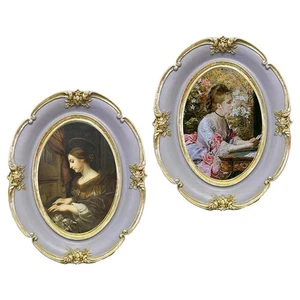 Antique Picture Frame Resin Tabletop Wall Hanging Photo Frame for Home Decor - Picture 1 of 15