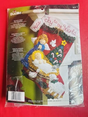 Kit de meias de feltro Natal Bucilla NATIVITY BABY 18" novo estoque antigo 2009 #86170 - Imagem 1 de 2