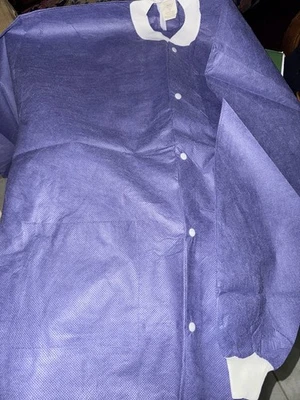 Casaco de laboratório Medflex descartável médico azul médio 10 PACOTES mais jaqueta quadril roxa - Imagem 1 de 2