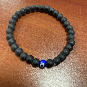Beaded Hamsa Black Evil Eye Bracelet Reiki Women Men Charm Braided Lucky - Picture 1 of 1