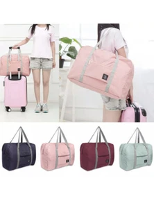 2 tragbare faltbare Reise Aufbewahrung Gepäck Handgepäck große Hand ROSA - Bild 1 von 12