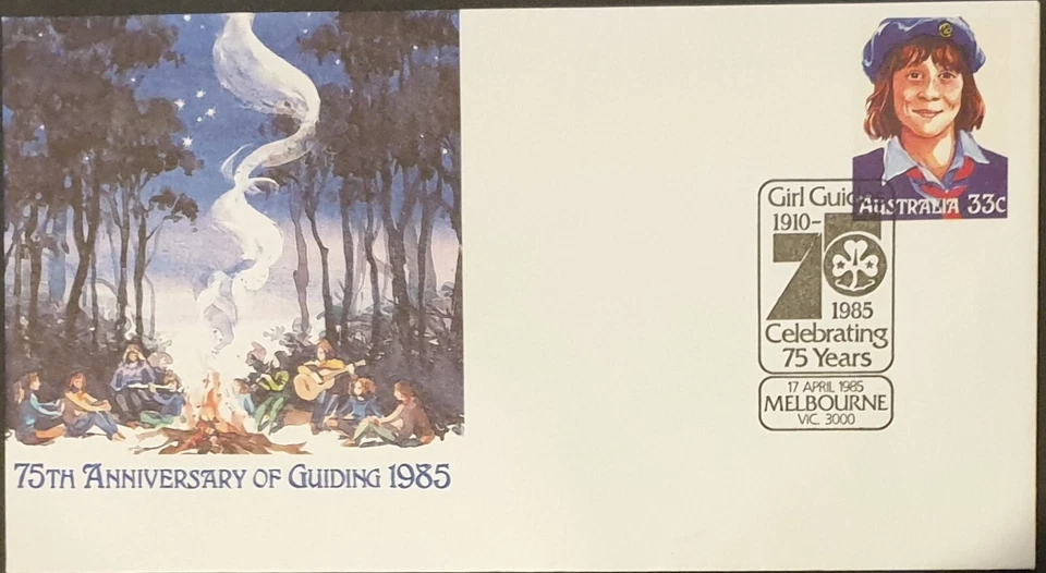 1985 APM16090 Pict.PMK. 75 years Girl Guides on Guiding PSE "MELBOURNE" - Image 1 of 1