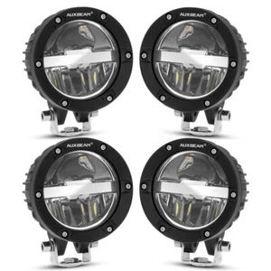 4 cápsulas LED todoterreno redondas Auxbeam de 4" luces de conducción haz combinado blanco alto/bajo - Imagen 1 de 12