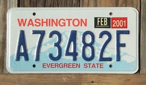 2001 WASHINGTON Expired License Plate A73482F (#WA00049) - Picture 1 of 1