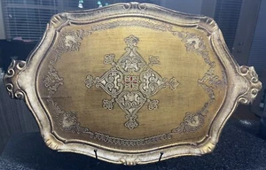 Bandeja decorativa hecha a mano en Florencia, Italia decoración vintage - Imagen 1 de 9