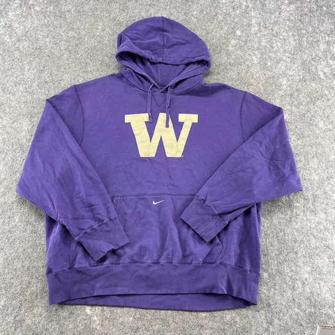 VTG Washington Huskies Sweatshirt Mens 2XL Purple Center Swoosh Y2K Hoodie Nike Cover
