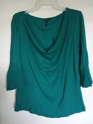 Mujer Daisy Fuentes Verde Capucha Cuello Top, Blusa Túnica Talla L Foto 1 de 3