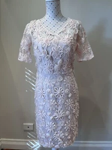 CARLA ZAMPATTI Size 10 Dress Lace Floral Blush Pink Cocktail - Imagen 1 de 11