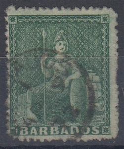 BARBADOS 1873 QV BRITTANIA 1⁄2d. VERDE USADO (ID:741/D51486) - Imagen 1 de 1