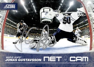 Jonas Gustavsson - Signed 2010-11 Panini Score Net Cam Card #6 - Picture 1 of 2
