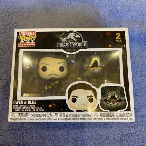 Funko Pocket Pop! Keychain Jurassic World 2-pack Owen & Blue Velociraptor Cover