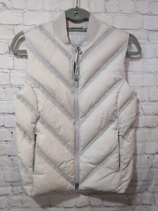 Athleta Inlet Reflective Down Full Zip Cream Vest Silver Reflective Women's XS  - Picture 1 of 12