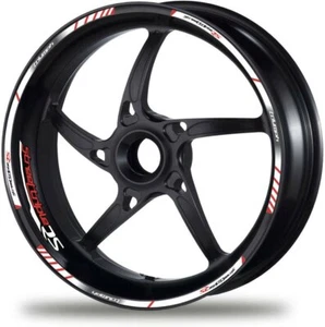 RS Motorcycle Wheel Street Triple Calcomanías Rojo Llanta Pegatinas Rayas Calle Blanco - Imagen 1 de 2
