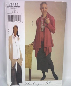Vogue V8435 Loose Fitting Jacket Asymmetrical Top Skirt Pants 6-10 Uncut - Picture 1 of 3