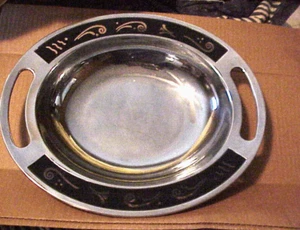 LENOX "SPYRO" OVALE PLATTE, ALUMINIUM, 16" B X 13 1/2" HOCH, SCHÖNER ZUSTAND - Bild 1 von 6