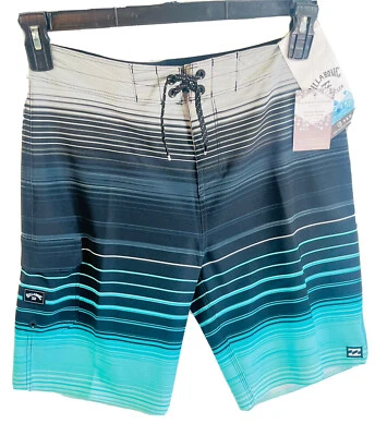 Billabong 板短裤 29/18 男孩全天条纹完好专业性能全新带标签 45.95 美元 — 第 1/4 张图片
