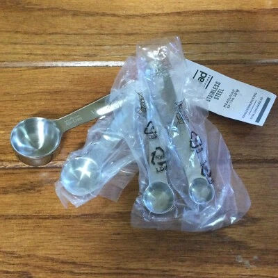 All Clad - Stainless Steel Set Of Four Measuring Spoons - New - Image 1 of 4
