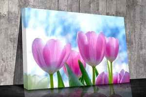 Tulips Flower Love Canvas prints wall art framed or print only - Picture 1 of 5