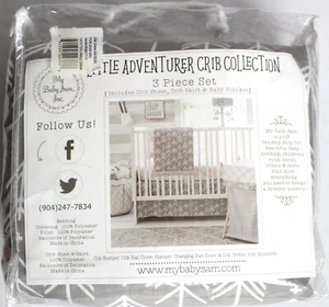 Juego de 3 piezas de ropa de cama para guardería My Baby Sam Little Adventurer flechas grises/blancas - Imagen 1 de 4