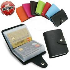 New Mens ID Credit Card Holder Pocket Case Purse Wallet For 24 Cards PU Leather✔
