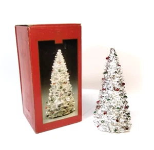 Madison Avenue Silver Christmas Tree 7.5" Red Green Jewels 92232MXX Original Box - Picture 1 of 10
