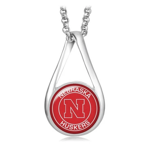 Nebraska Cornhuskers Huskers Womens Sterling Silver Necklace University D28R Cover