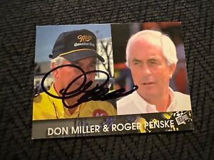 Carte à collectionner signée Indy 500 voiture Indianapolis Roger Penske dédicacée Nascar