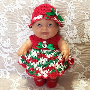 Christmas Holiday Set for 8" Berenguer Lots to Love Baby Doll Clothes Outfit - Picture 1 of 5