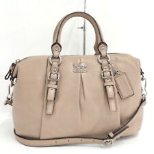 COACH Used Madison 2WAY Shoulder Bag Handbag Leather Beige 21222