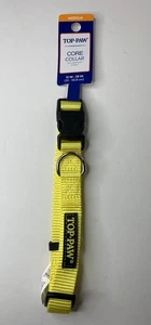 Collar de perro de nailon amarillo con núcleo de pata superior mediano 13 pulgadas - 20 pulgadas ajustable nuevo con etiquetas - Imagen 1 de 5