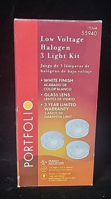Portfolio under counter, Low Voltage Halogen 3 Fixture WHITE FINISH light kit - Image 1 of 4