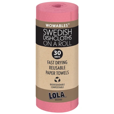 Шведские салфетки Wowables XL от LOLA — 30 многоразовых компостируемых 11 x 10 дюймов - Изображение 1 из 4