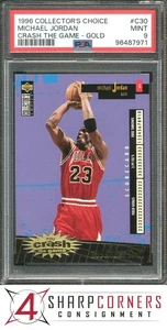 1996 COLLECTOR'S CHOICE CRASH THE GAME GOLD #C30 MICHAEL JORDAN HOF POP 5 PSA 9 - Picture 1 of 4