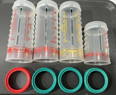 Lote de garrafas vintage Playtex anos 90 berçário gota 6 oz 4 oz - Imagem 1 de 2