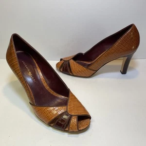 Antonio Melani Women’s Peep Toe High Heels Size 8-1/2 Leather - Picture 1 of 8