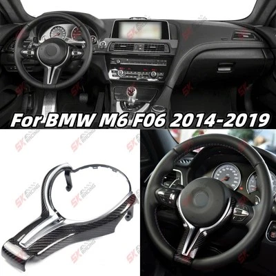 Cubierta interior del marco del volante de fibra de carbono ABS + ABS PARA BMW M6 F06 14-19 Foto 1 de 4