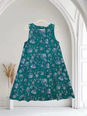 LOFT вырез назад без рукавов качели платье размер большой зеленый и синий цветочный - Изображение 1 из 4